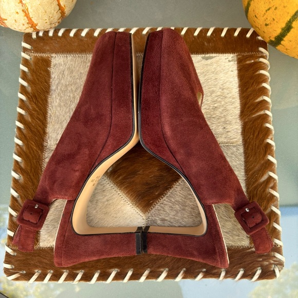 Apostrophe Genuine Suede Block Heel Slingbacks - Picture 4 of 7